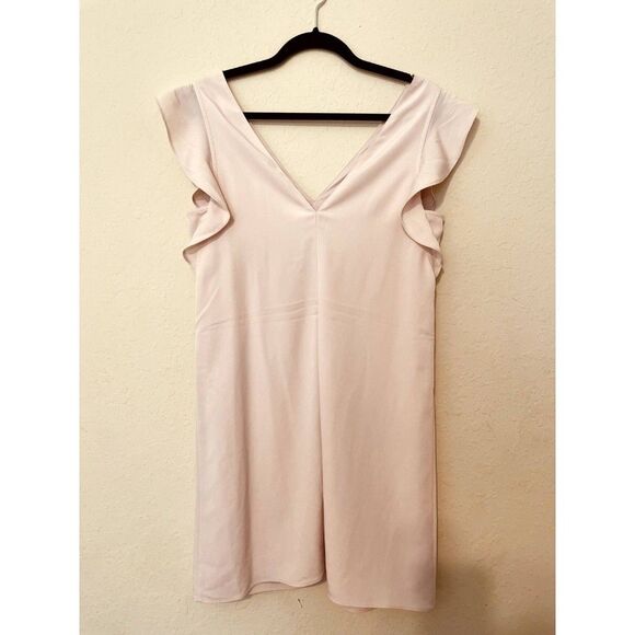 EXPRESS SHIFT DRESS PINK SMALL PETITE NEW V NECK SHORT SLEEVES - Picture 4 of 5